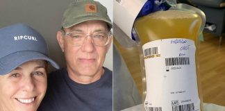 Tom Hanks mostra plasma doado para pesquisa de vacina contra covid-19