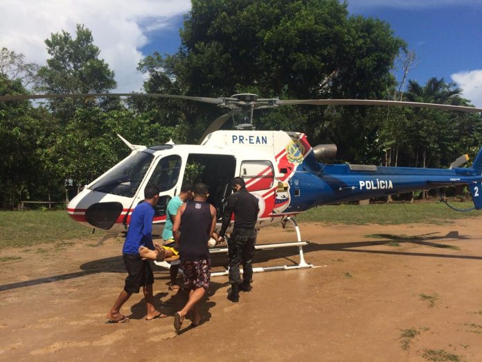 SSP-AM realiza resgate aeromédico de homem que sofreu politraumatismo após queda