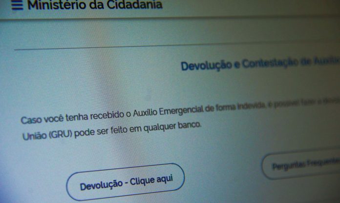 pagina do ministério da cidadania para devolução do auxílio emergencial recebido indevidamente