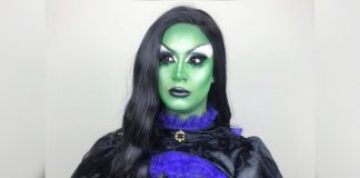 Drag queen ensina como fazer a maquiagem de bruxa má do musical Wicked