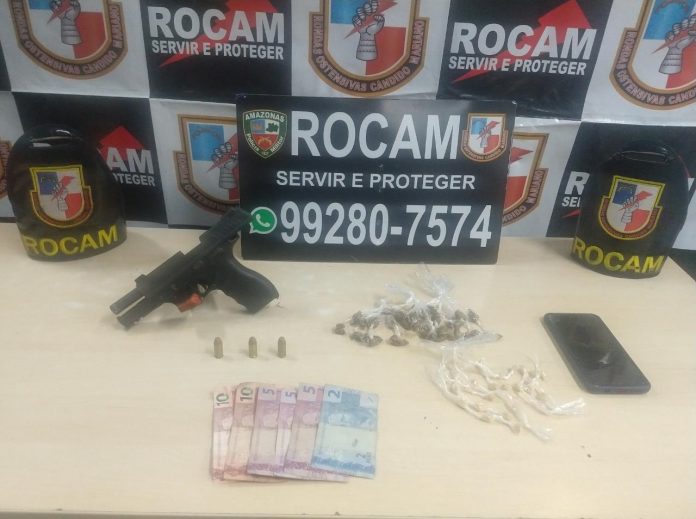 Homem é preso com arma de fogo e drogas em beco no bairro Dom Pedro