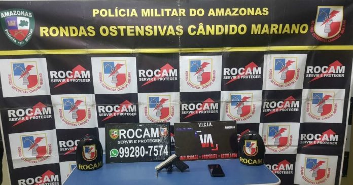 No Amazonas, Rocam prende homem com pistola e R$ 4 mil