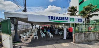 Atendimento na tenda de triagem do Hospital 28 de Agosto será realizado por bombeiros