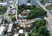 Obra ao lado de viaduto na avenida Álvaro Maia entra na fase de concretagem