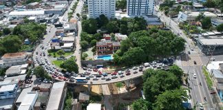 Obra ao lado de viaduto na avenida Álvaro Maia entra na fase de concretagem